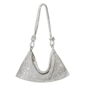 Silver Rhinestone Women's Slouch Bag New In Package NWT